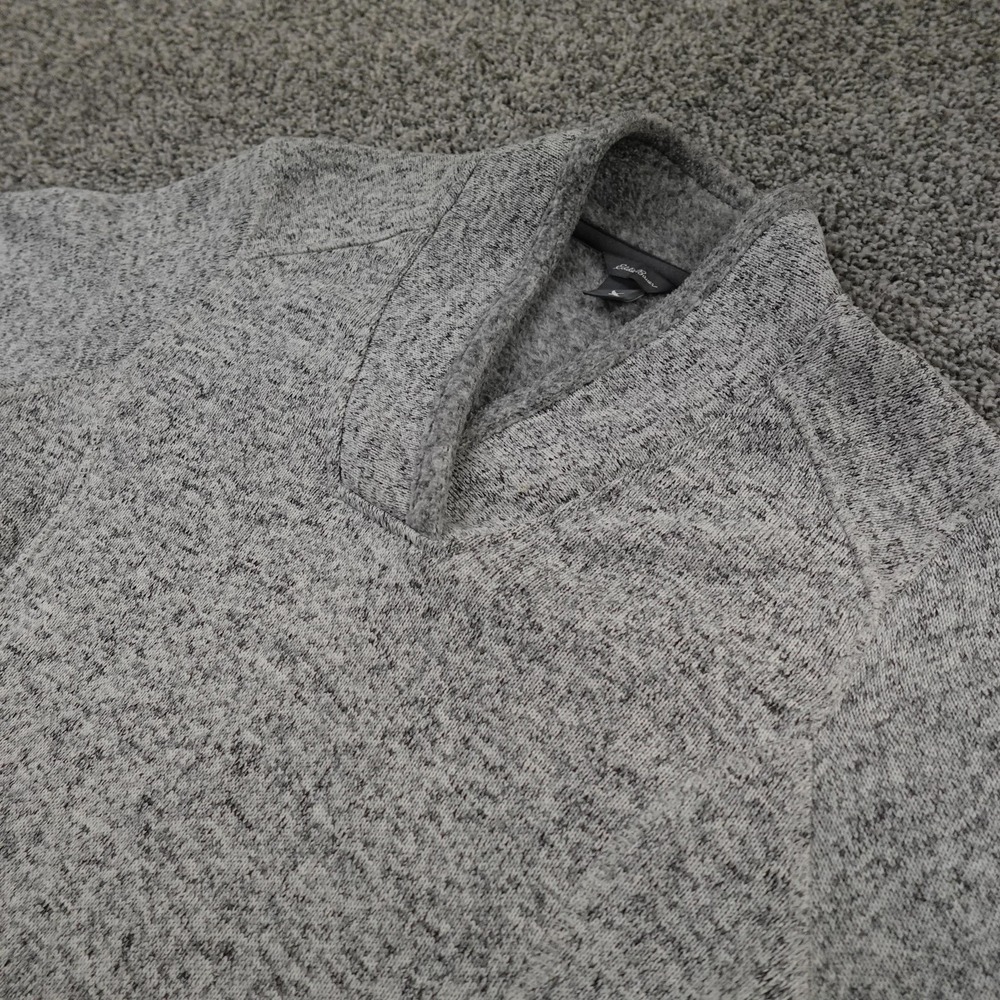 Eddie Bauer Sweater Womens M Heather Gray Shawl Collar Pullover Outdoor Hiking